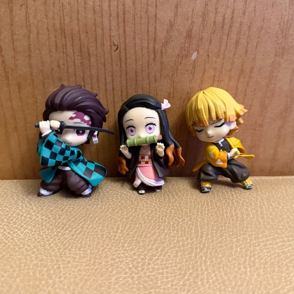 Other - Demon Slayer Tanjiro Nezuko Zenitsu Mini Figure Set Anime Kimetsu no Yaiba